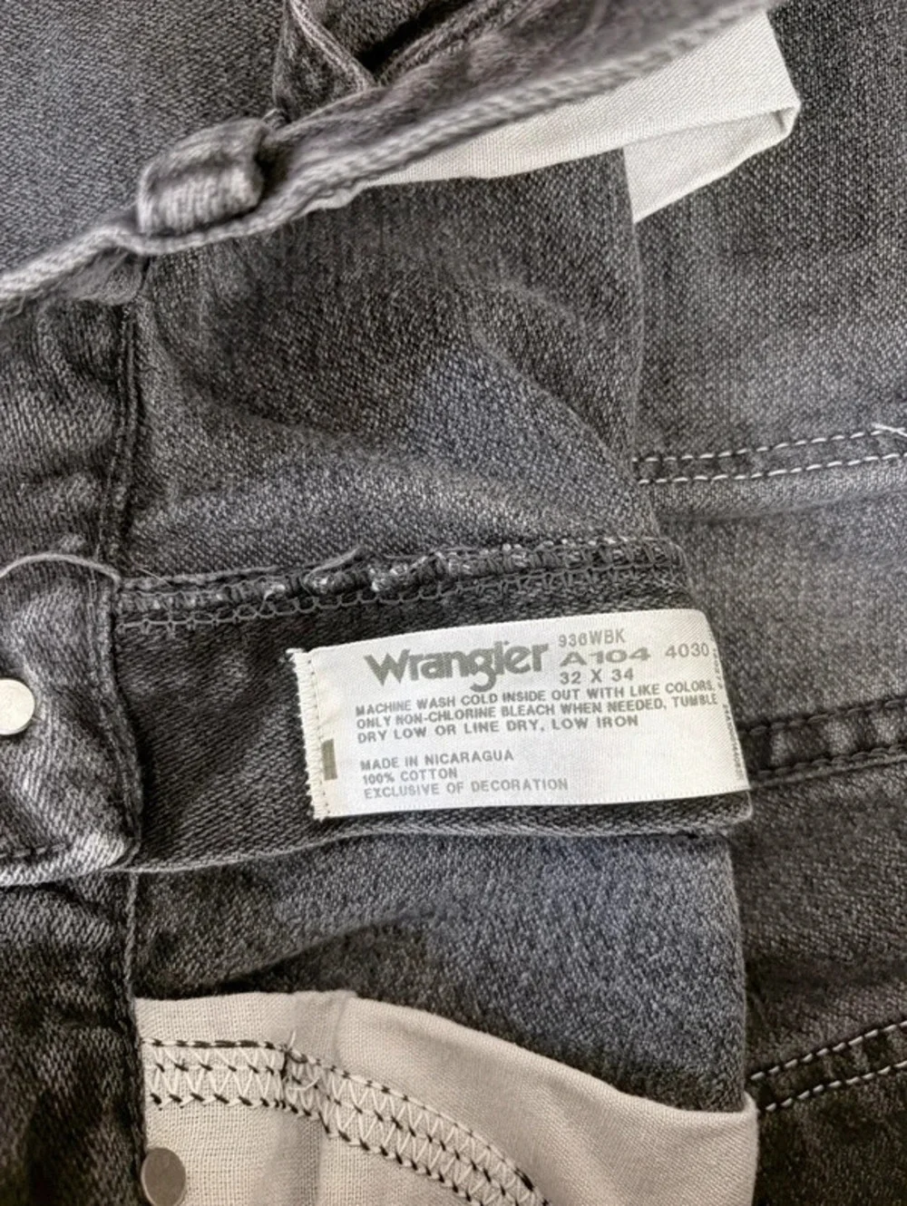 Wrangler Cowboy Cut Slim Fit Black Jeans Men’s 32x34